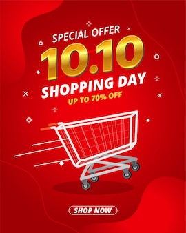 1010 shopping day sale banner or flyer design