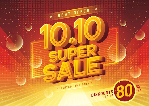 1010 shopping day super sale banner template design offerta speciale sconto shopping banner template