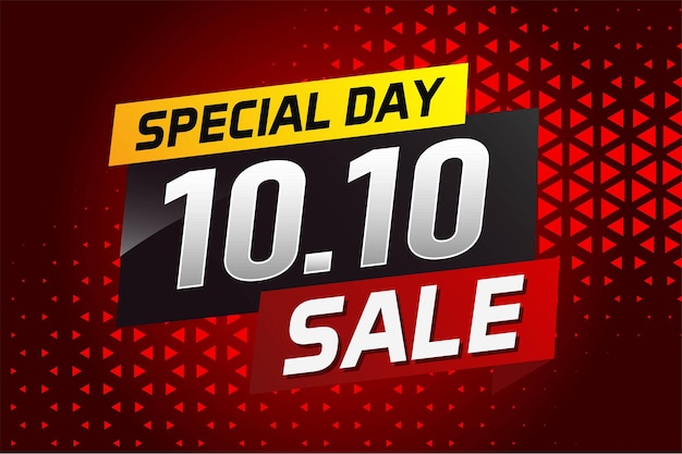 Vector 1010 special day sale word concept vector illustration with ribbon and 3d style for use landing pag