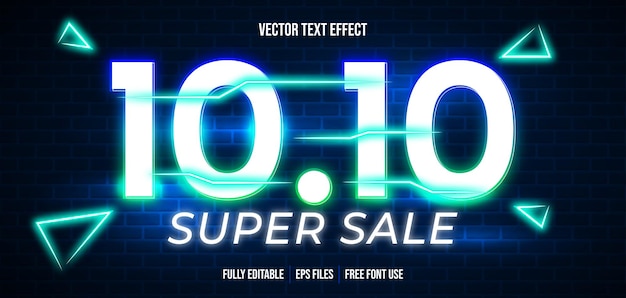 1010 super sale neon bewerkbaar teksteffect