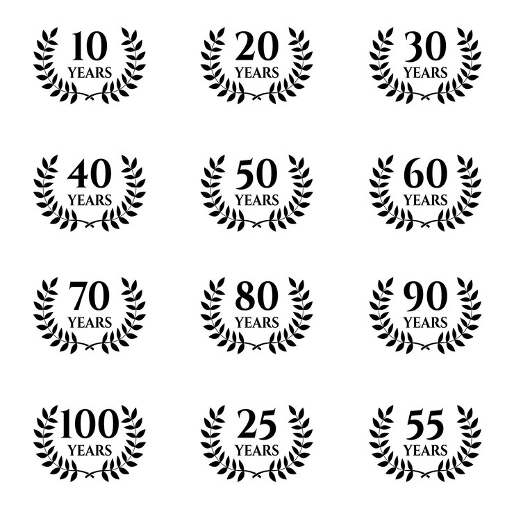 Vector 10100 verjaardag lauwerkrans viering en felicitatie ontwerpsjabloon vector felicitatie ontwerpsjabloon