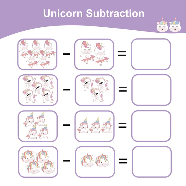 102 Unicorn Subtraction