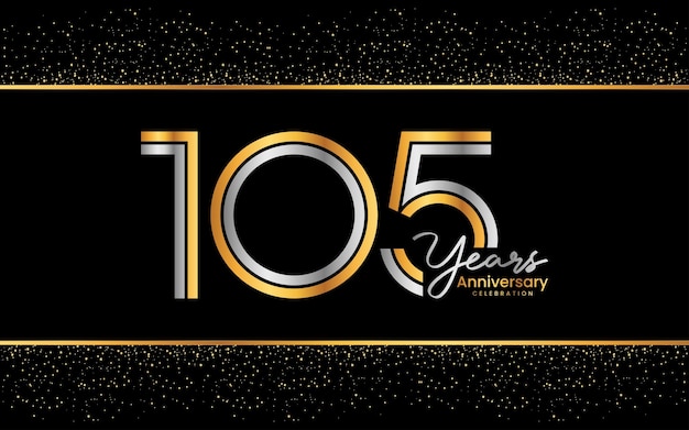 105th anniversary logo design with double line concept Logo Vector Template