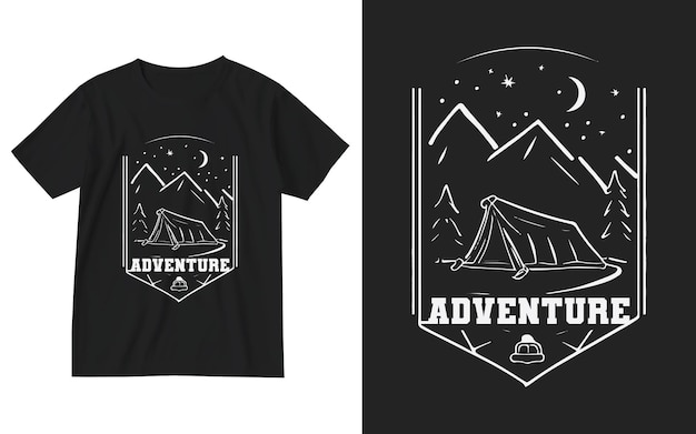 Vector 1066 geometric adventure t shirt design adventure t shirt design illustration adventure t shirt template