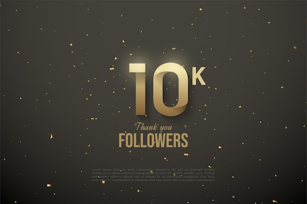 10k follower background with illustration of numbers above outer space.