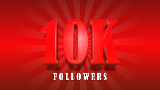 10k followers or 10k subscribers celebration editable text effect