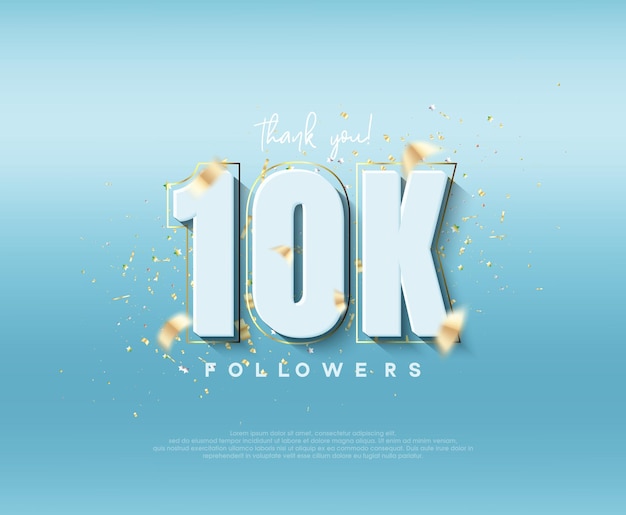 10k followers celebration with modern luxury figures