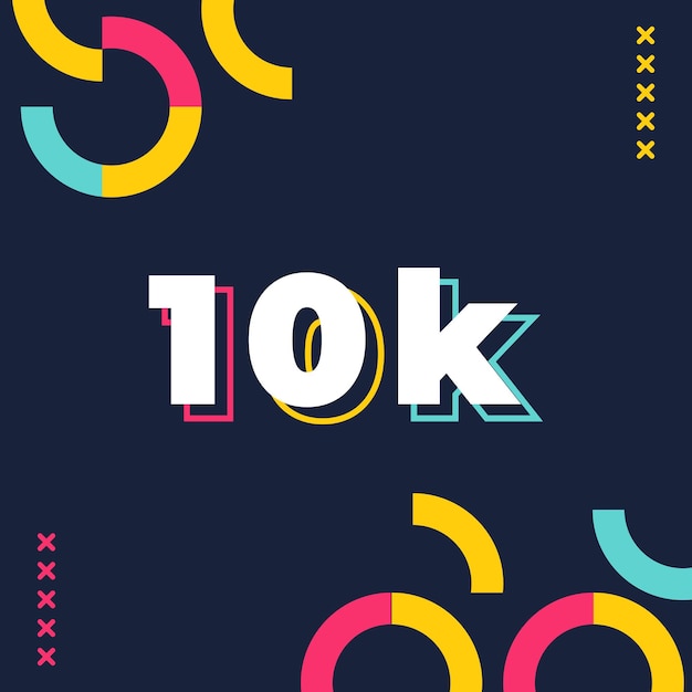 Vector 10k followers colorful abstract