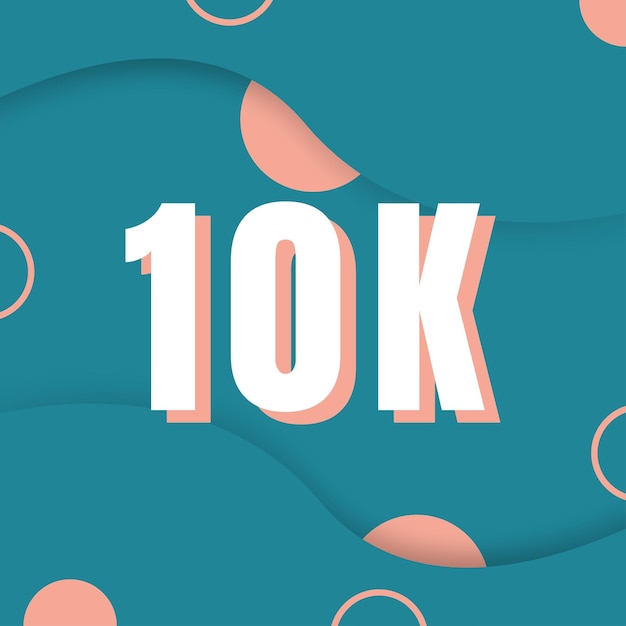 10.000 follower del design di sfondo dei social media