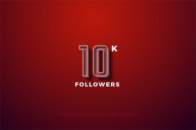 10k Followers or subscribers with a raised number line.