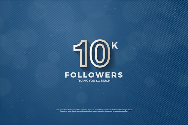 10k followers or subscribers with a white line form a number.