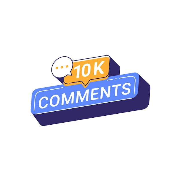 10K Reacties social media banner sjabloon Vectorillustratie