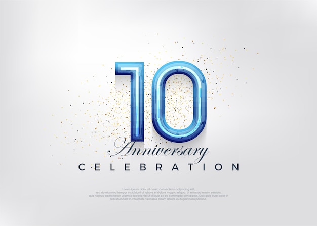 10th anniversary celebration design celebration premium vector background Premium vector background for greeting and celebration