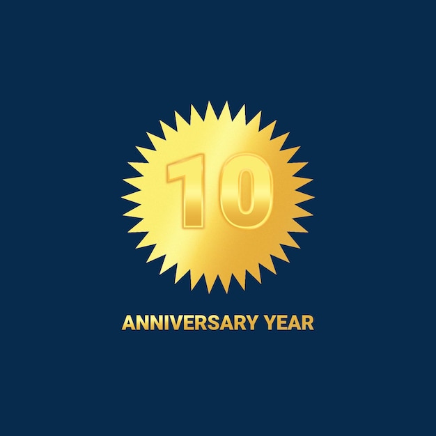 10th anniversary, golden edition logo collections template