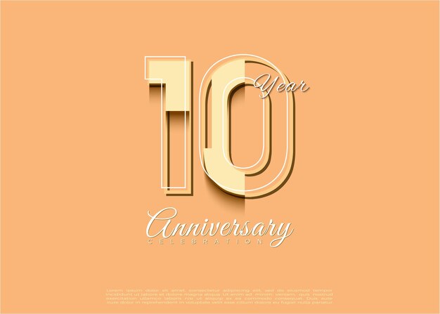 10th anniversary with delicate and beautiful number concept.