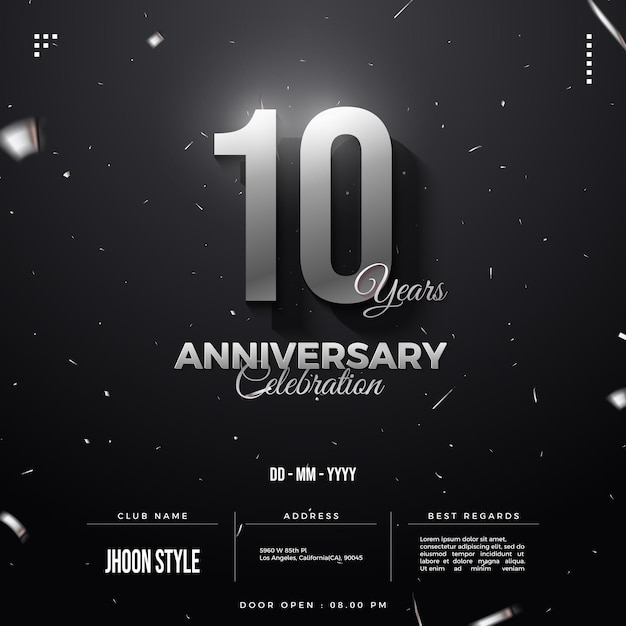 은색 숫자가 있는 10주년