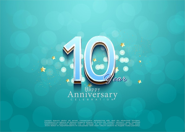 10th anniversary with transparent bubble background.