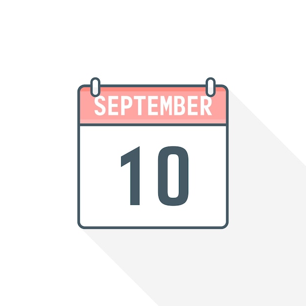 10th September calendar icon September 10 calendar Date Month icon vector illustrator