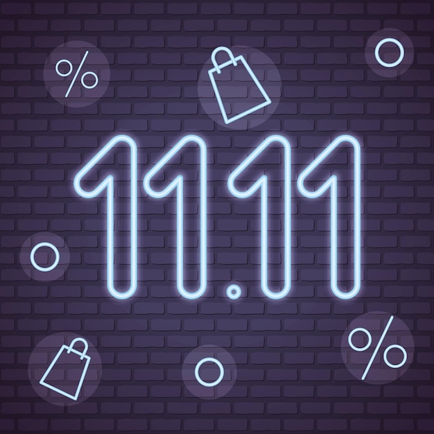 11 11 неоновых огней в стене