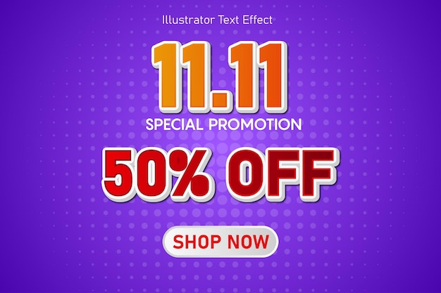 Vector 11.11 oktober flash sale-promotie