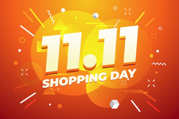 11.11 Shopping day sale poster or flyer design.