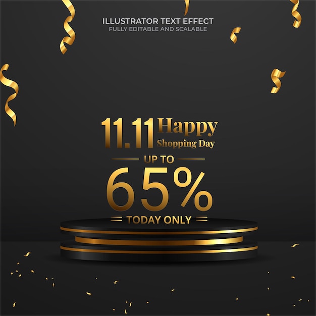 11.11 Super Sale banner vector illustration