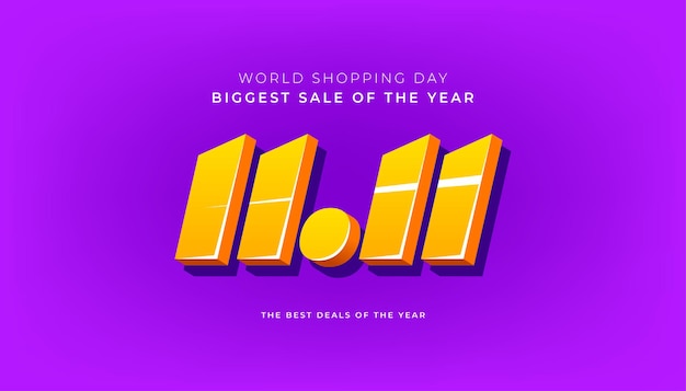 11.11 World biggest shopping festival banner template design.