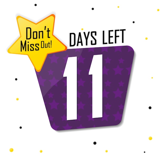 Vector 11 days left banner design template