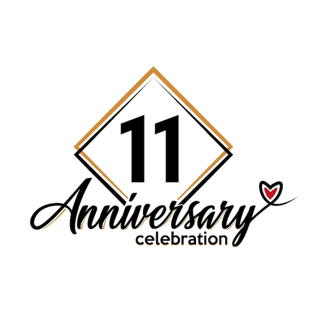 11 Years Anniversary Celebration Vector Template Design Illustration