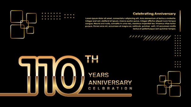 Premium Vector 110 year anniversary template design with gold color Premium Vector 110 year anniversary template design with gold color