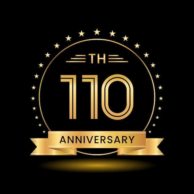 110e verjaardag logo-ontwerp Gouden getal conceptontwerp Line Art stijl Logo Vector Template
