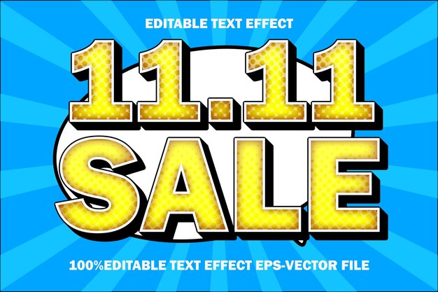 1111 sale editable text effect 3d emboss gradient style