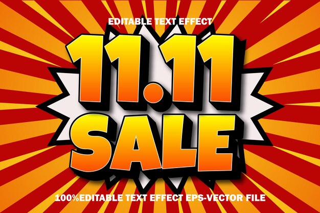 1111 Sale Editable Text Effect 3D Emboss Gradient Style