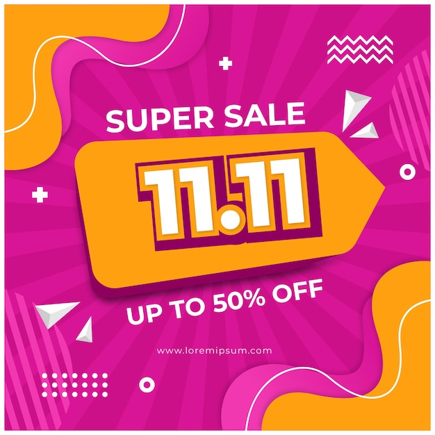 1111 Super Sale Discount Social Media Post