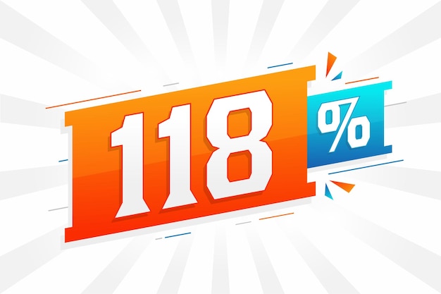 Vector 118 discount marketing banner promotion 118 percent sales promotional design