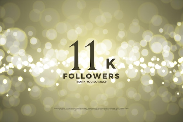 11k последователей на фоне золотой бумаги