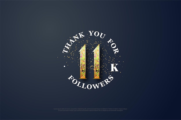 11k Followers with numbers formed from glitter