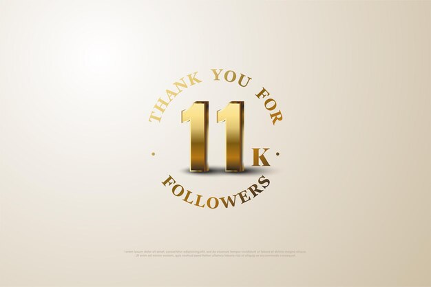 11k Followers with shaded gold numbers