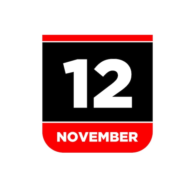 11th November calendar date icon 11 Nov lettering