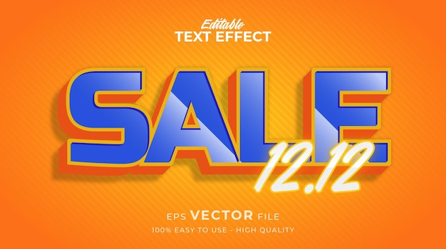 12.12 flash sale typografie premium bewerkbaar teksteffect