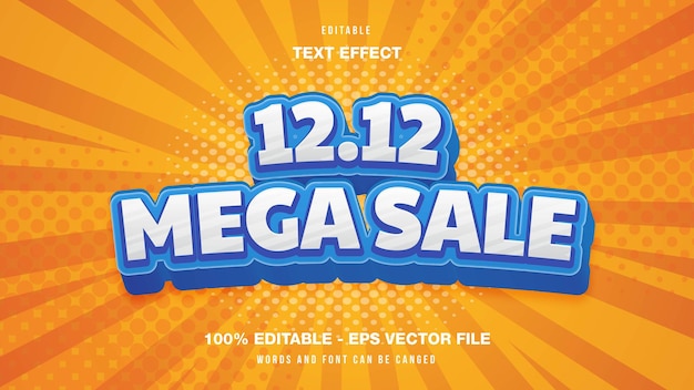 12 12 Mega Sale teksteffect bewerkbaar winkelen