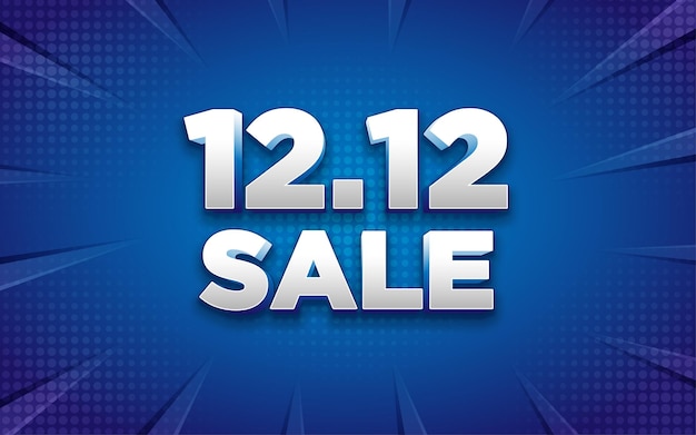 12 12 online shopping day sale banner with editable text effect