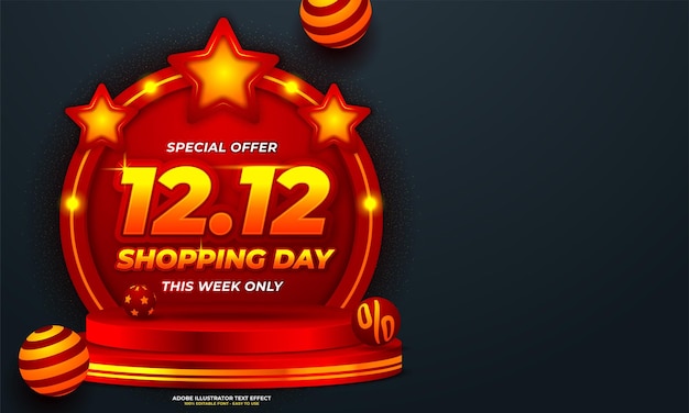 12.12 online shopping sale poster or flyer design