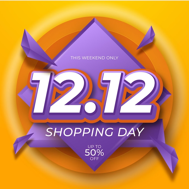 12.12 online shopping sale poster or flyer design