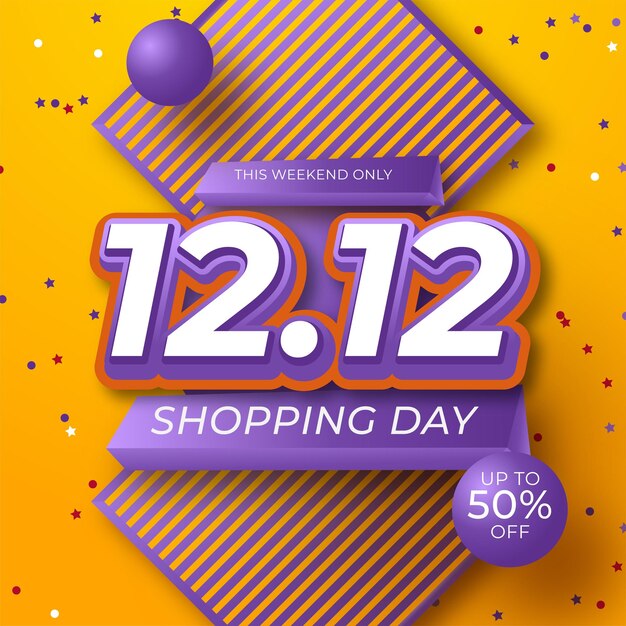 12.12 online shopping sale poster or flyer design