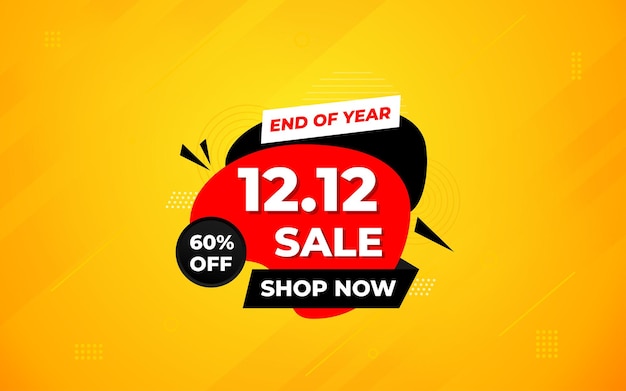 12 12 Sale Banner Promotion Template stock clearance background end of year banner template design