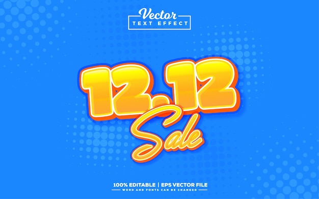 12.12 sale editable 3d text effect design