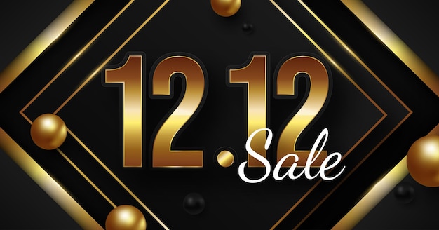 12.12 sale gold banner design illustration