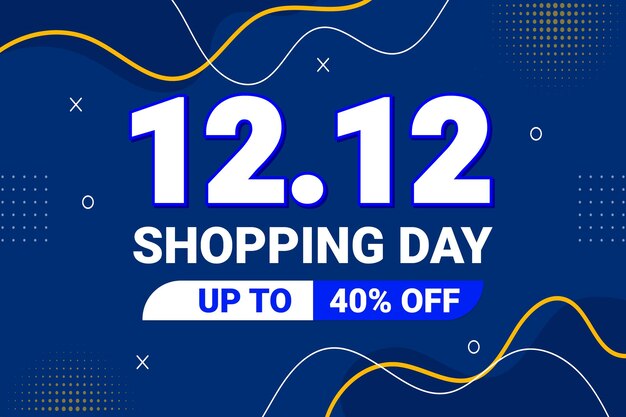 12.12 giorno dello shopping 40 per cento di sconto banner di vendita