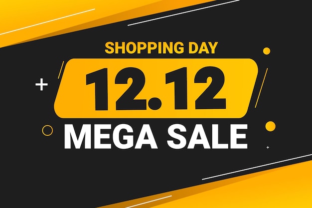 12.12 shopping day mega sale banner and sale poster template.